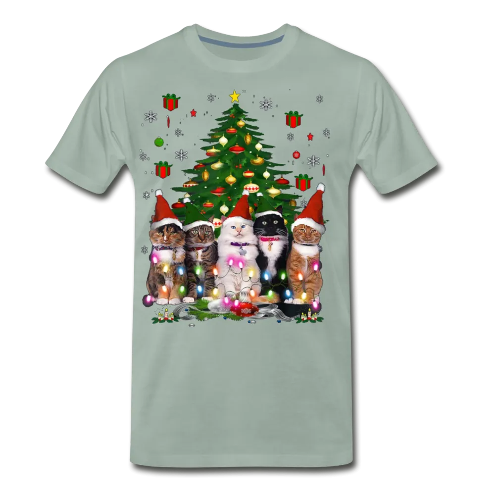 Cat Lovers Christmas Tree Premium Men/Unisex Premium T-shirt