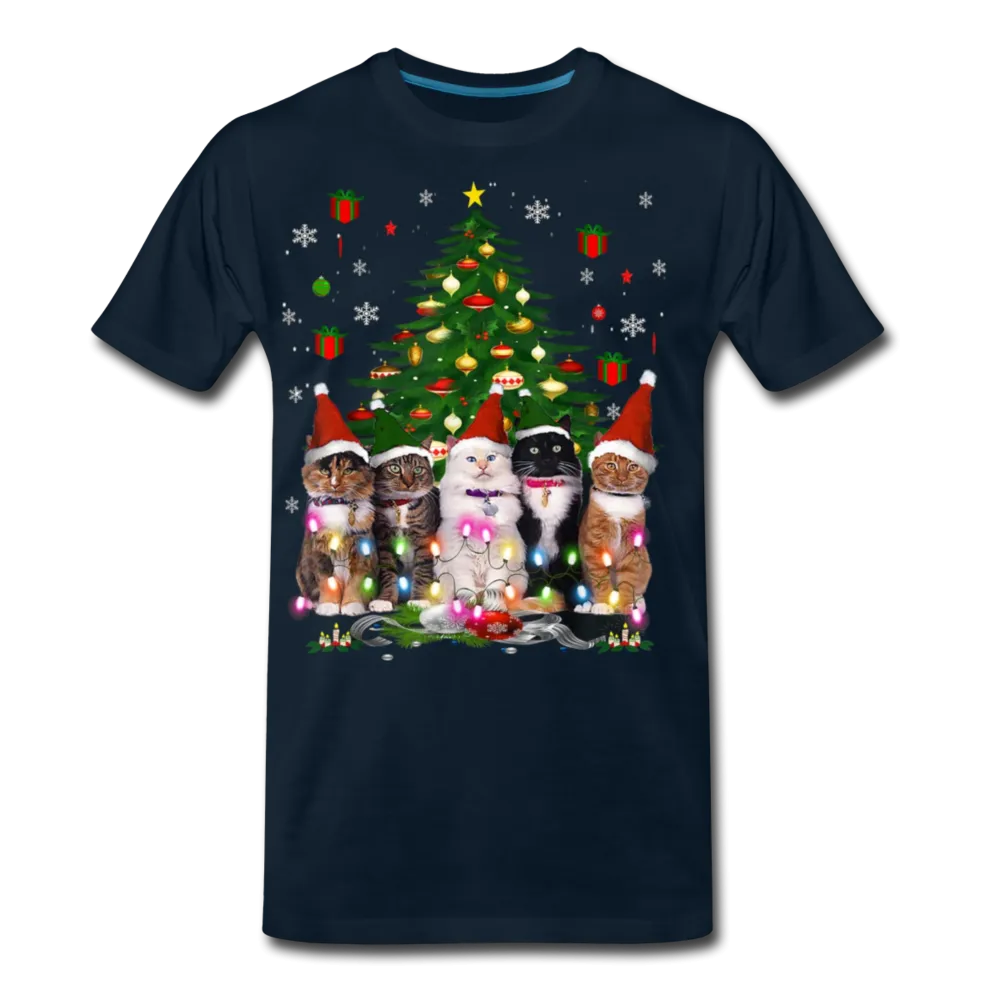 Cat Lovers Christmas Tree Premium Men/Unisex Premium T-shirt