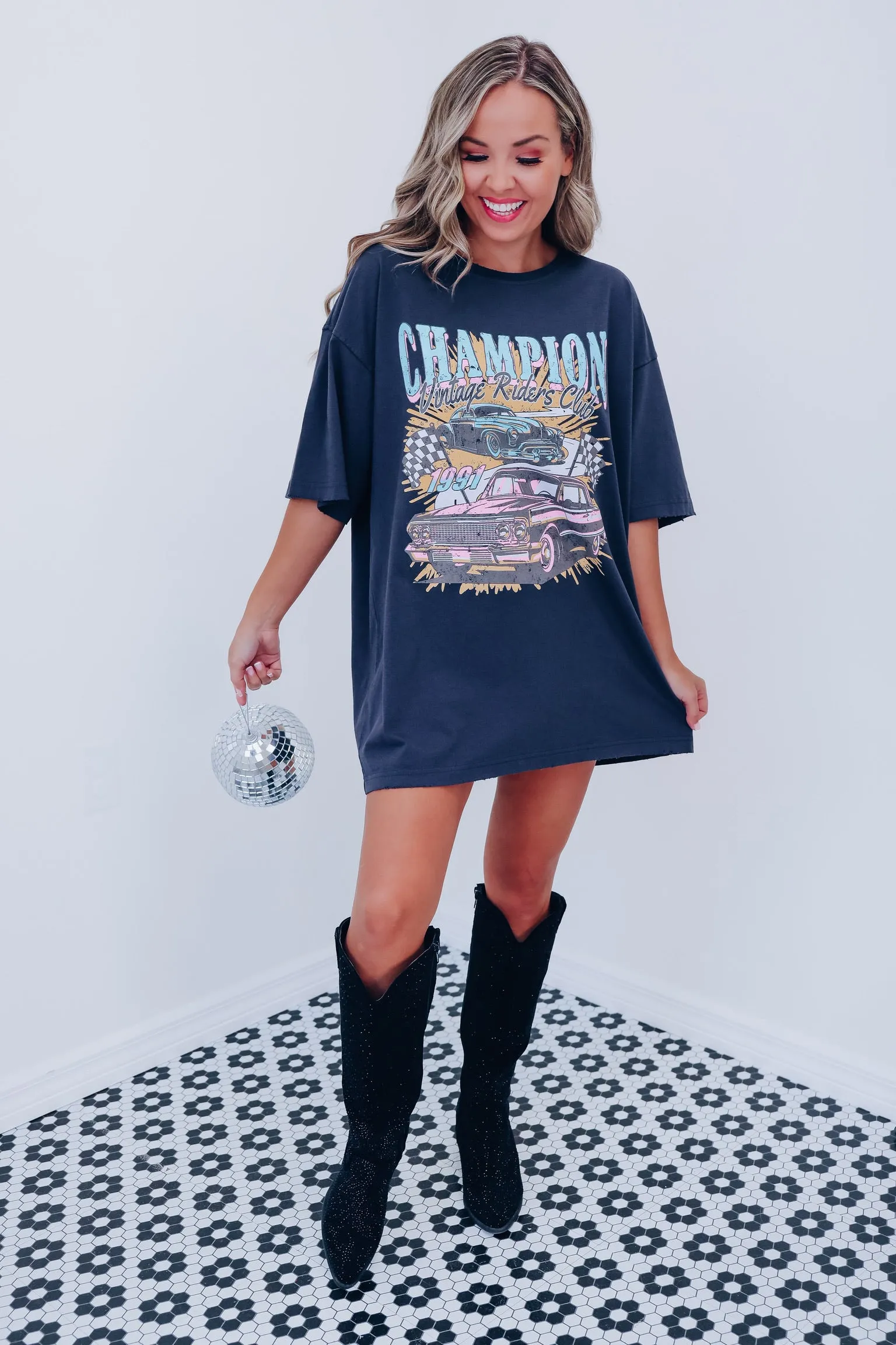 Champion Vintage Riders Club Graphic Tee - Black