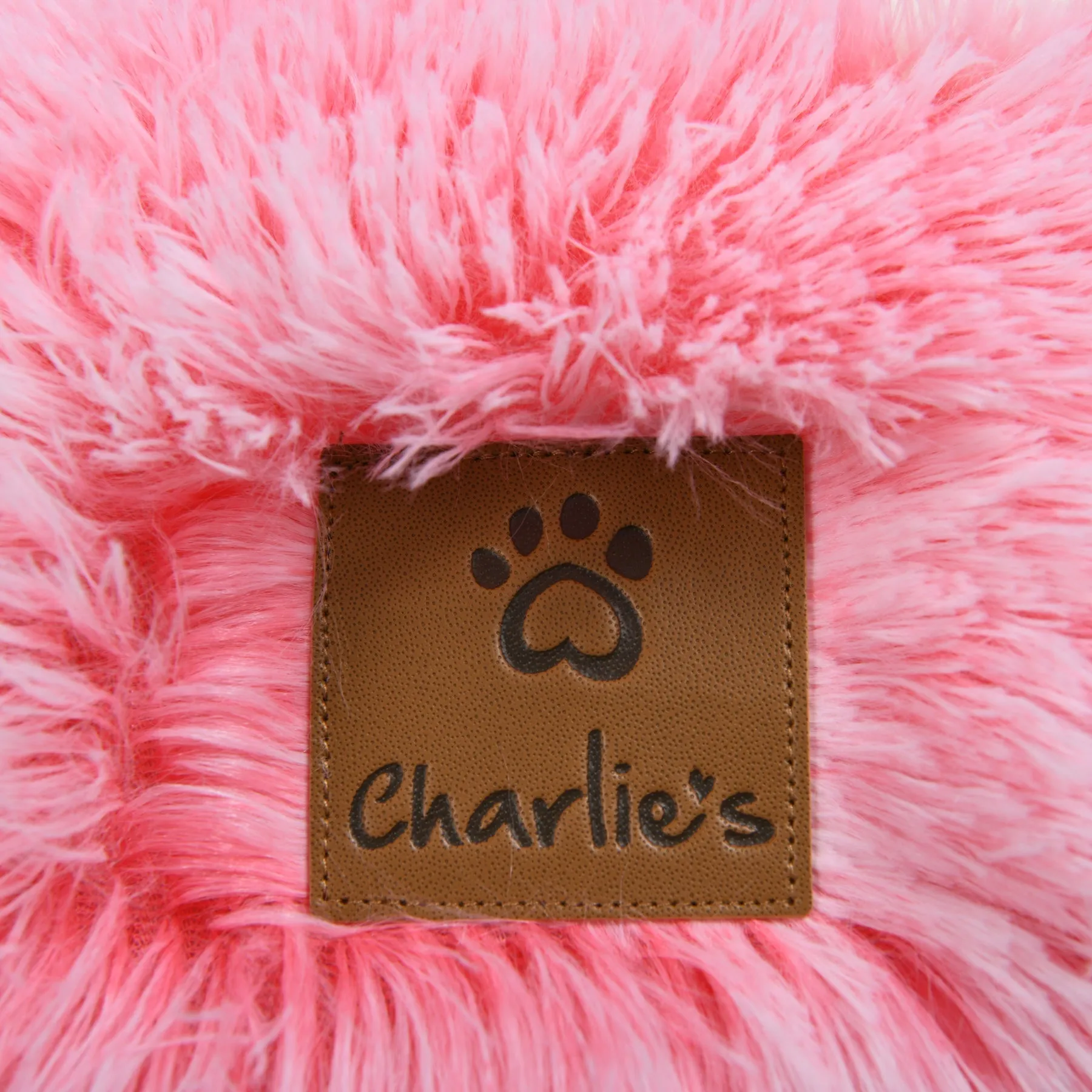 Charlie's Snookie Hooded Faux Fur Calming Dog Bed Ombre Pink Small