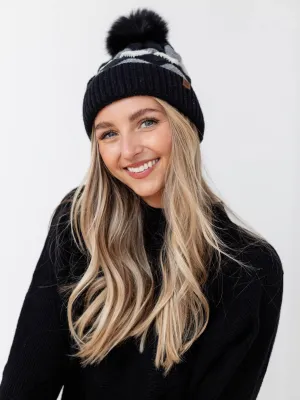 Chunky Weaved Faux Fur Beanie