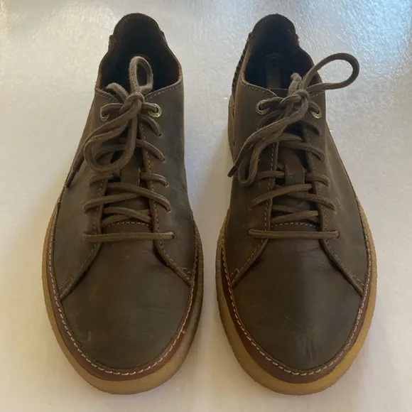 CLARK’S Collection Low Beeswax Brown Leather Sneakers Men’s Size 10