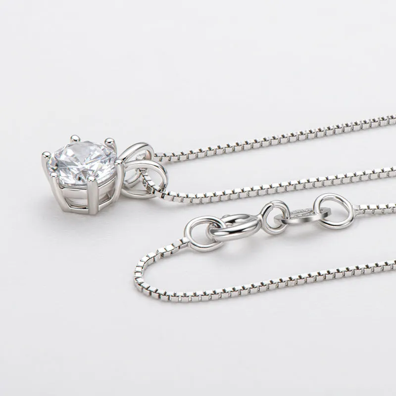 Classic Brilliant Round Moissanite Pendant Necklace