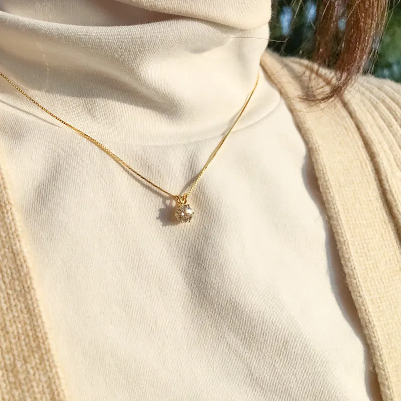 Classic Brilliant Round Moissanite Pendant Necklace