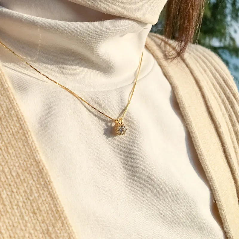 Classic Brilliant Round Moissanite Pendant Necklace