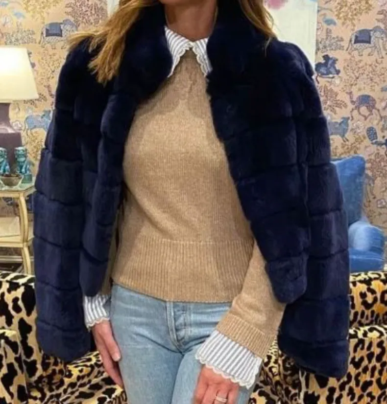 Coat, Genuine Rex Rabbit Fur - Linda Richards - Style RS50
