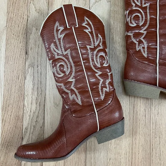 Coconuts By Matisse Amarillo Western Boots Cognac Snake Size 7.5 NEW