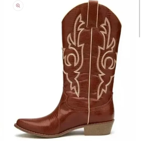 Coconuts By Matisse Amarillo Western Boots Cognac Snake Size 7.5 NEW