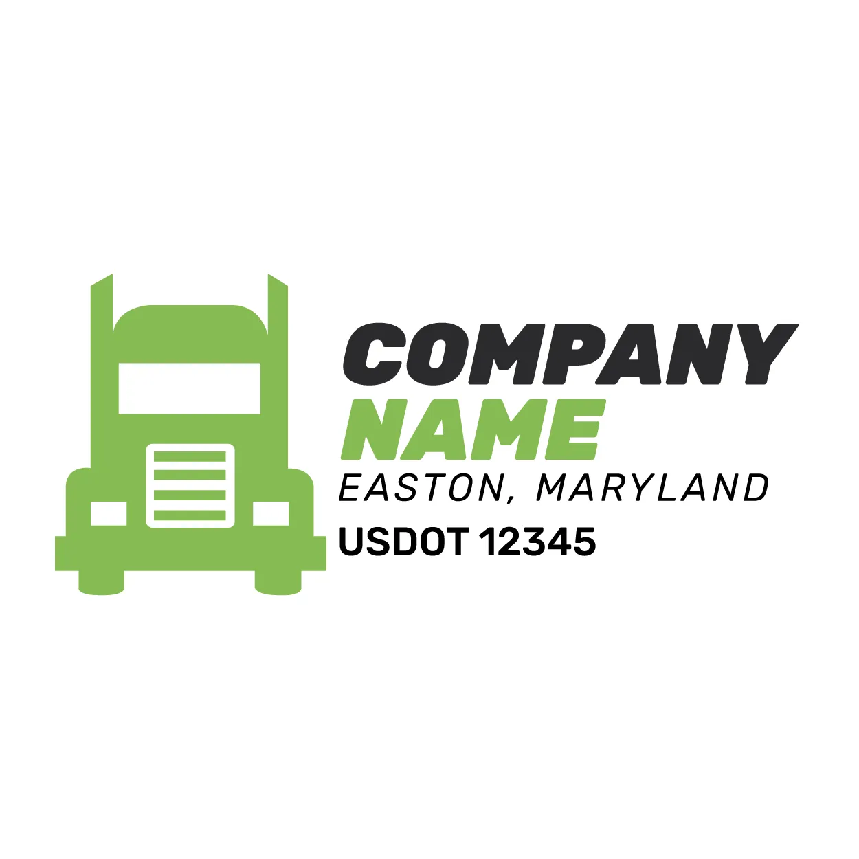 Company Name Truck Door Decal (USDOT), 2 Pack