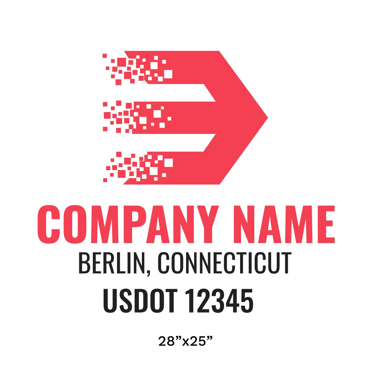 Company Name Truck Door Decal (USDOT), 2 Pack