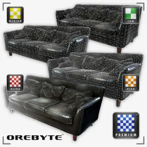 Couch Sofa Black 01