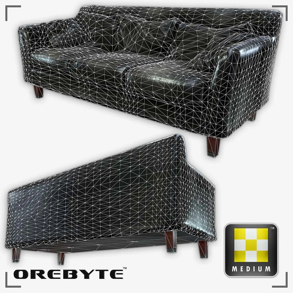 Couch Sofa Black 01