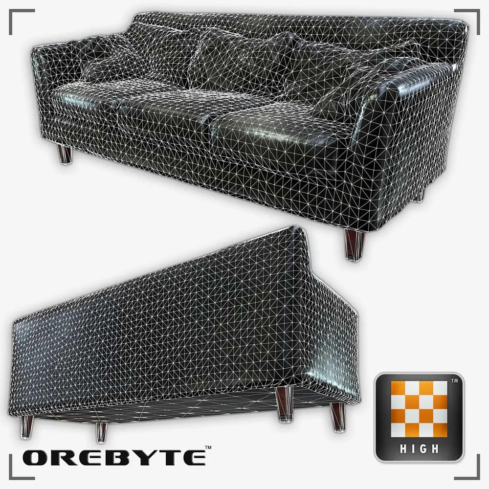 Couch Sofa Black 01