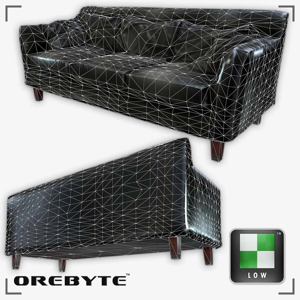 Couch Sofa Black 01