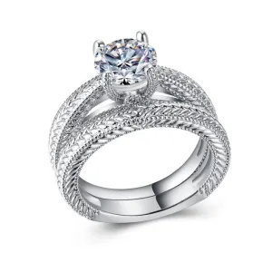 Coupled Fashion zircon ring