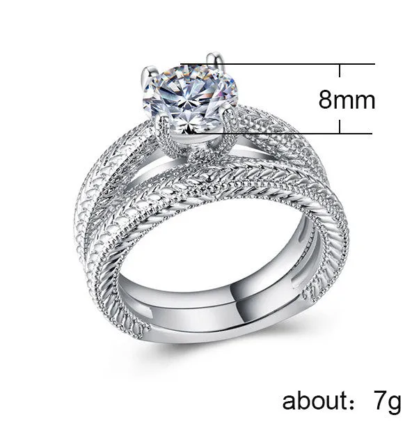 Coupled Fashion zircon ring
