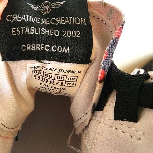 Creative Recreation Zues Hi Animal Print Sneakers Size 3.5