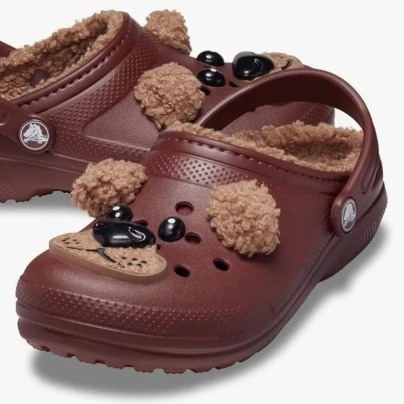 Crocs Toddler Lined Sandals - Classic Iam Brown Bear Clog K - Unisex - C5