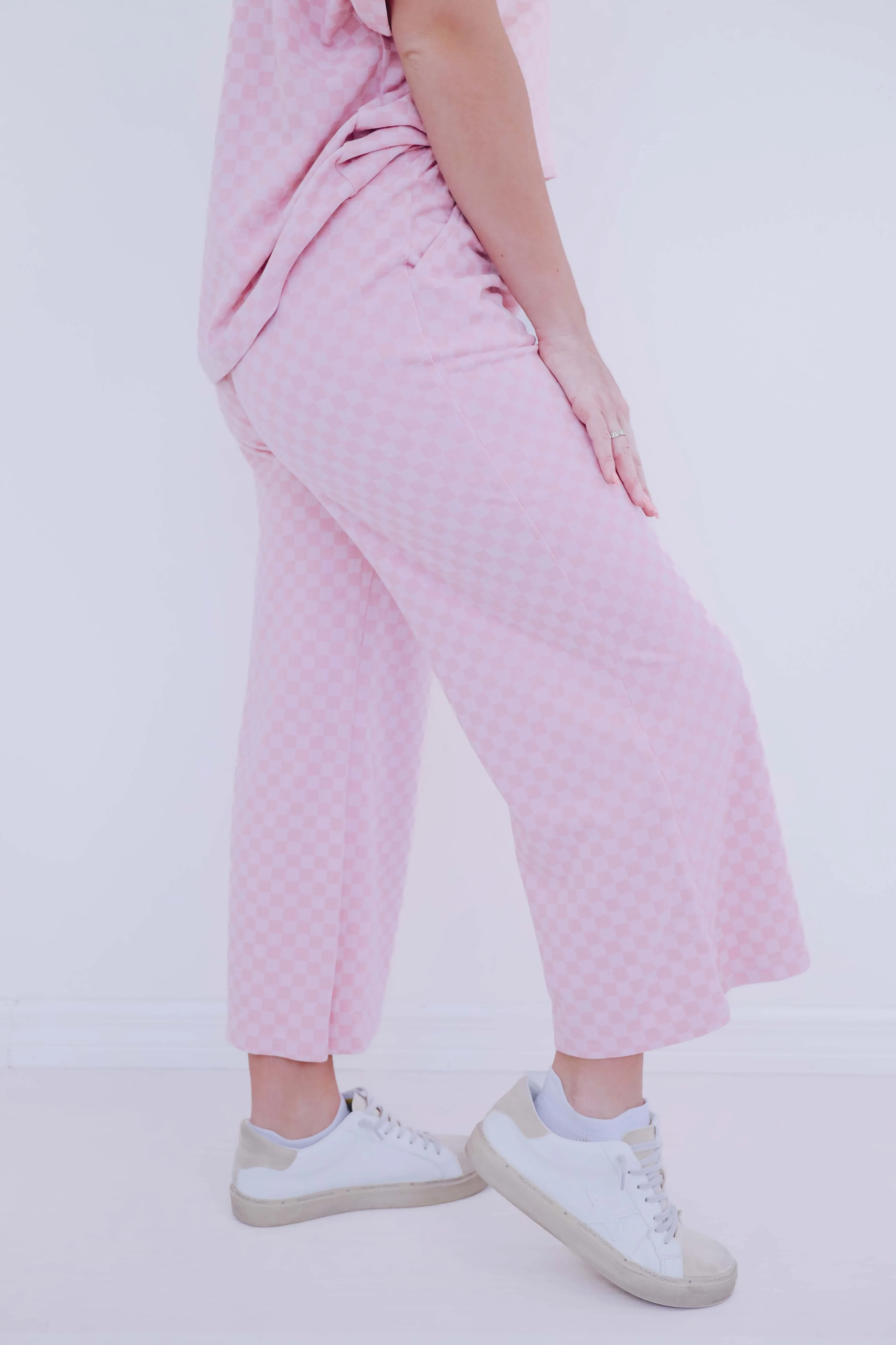 Cuddly Checkered Ankle Flare Pants - 5 Colors