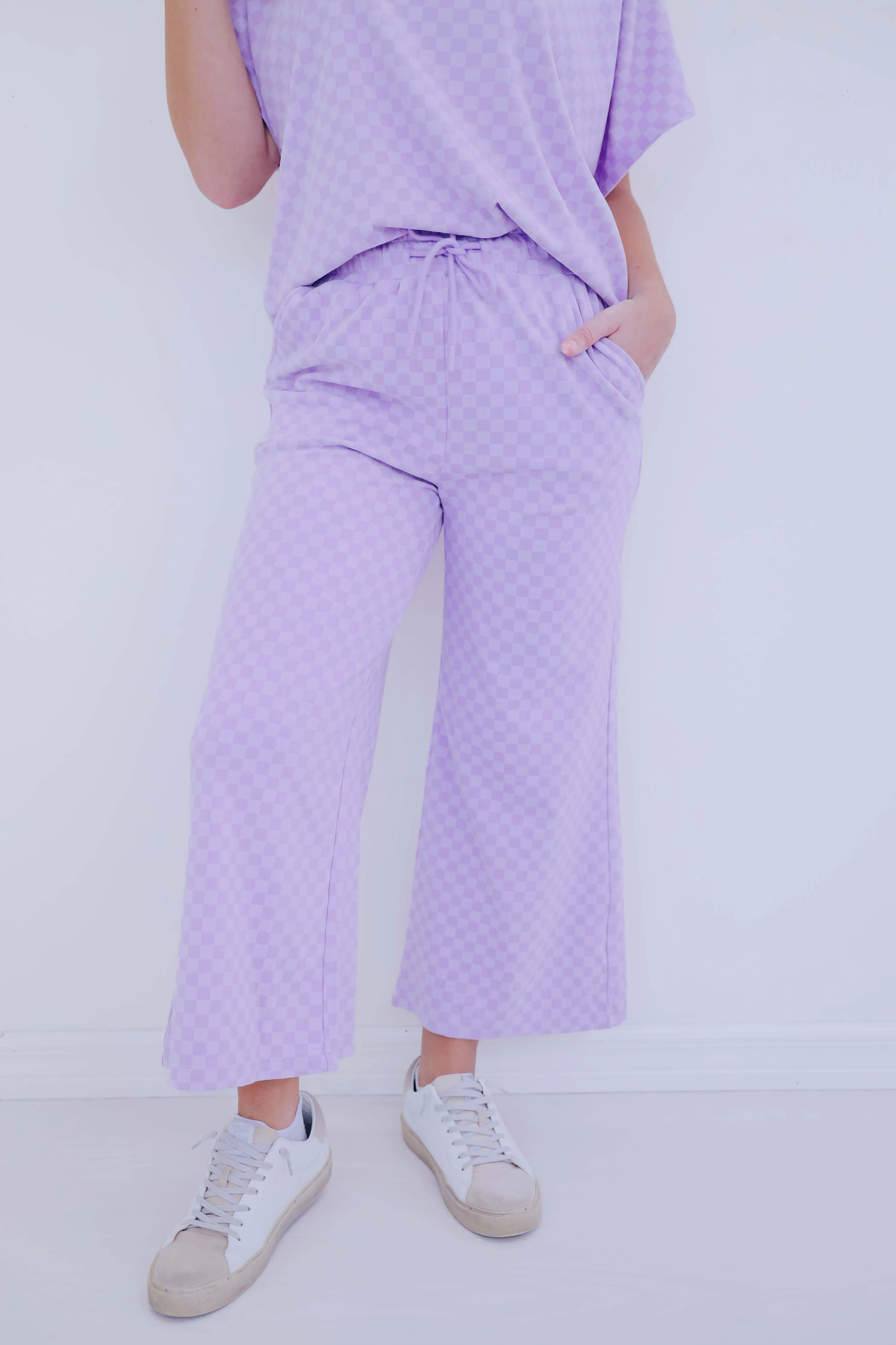 Cuddly Checkered Ankle Flare Pants - 5 Colors