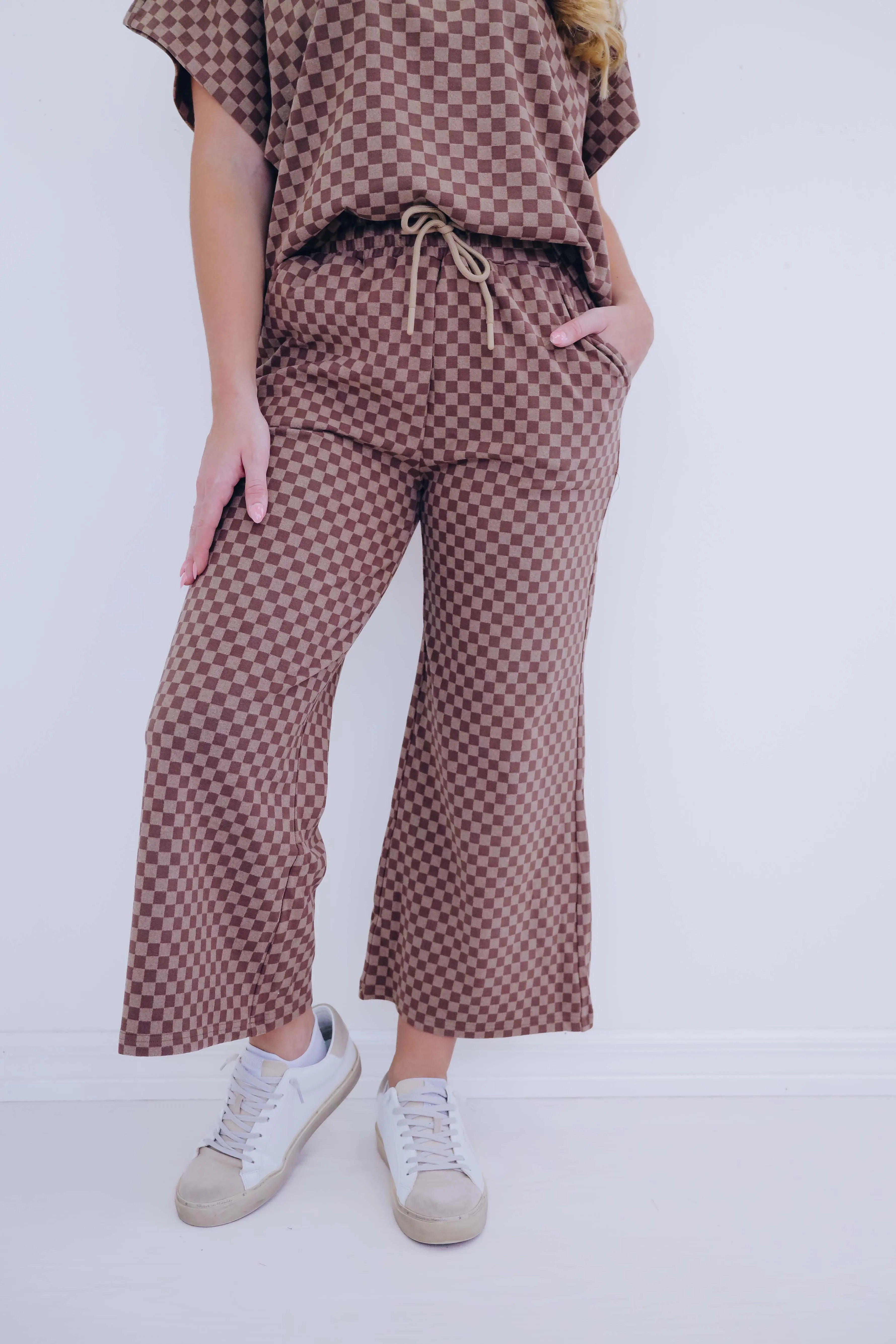 Cuddly Checkered Ankle Flare Pants - 5 Colors