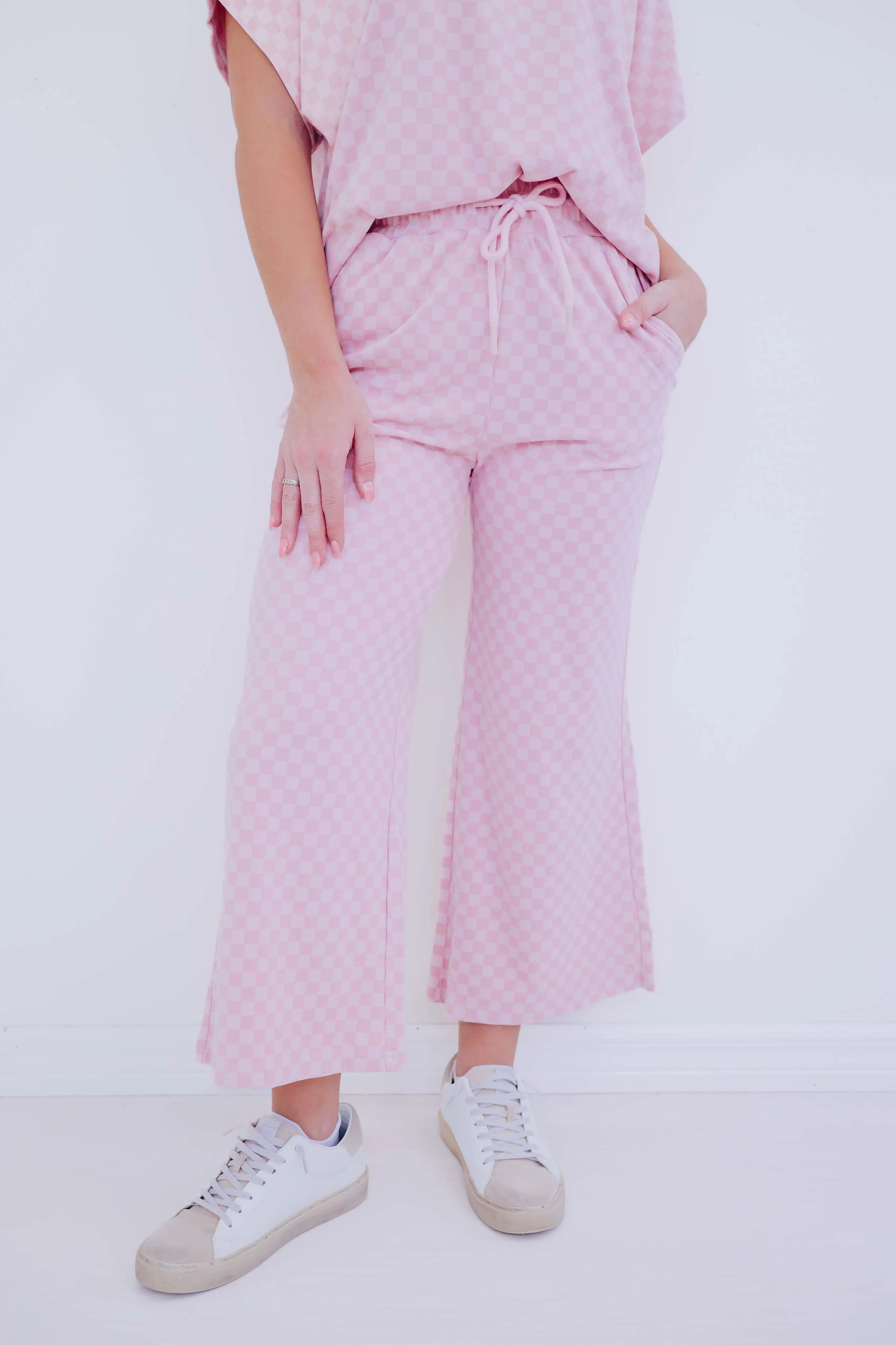 Cuddly Checkered Ankle Flare Pants - 5 Colors