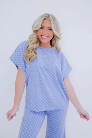 Cuddly Checkered Short Sleeve Top - 5 Colors