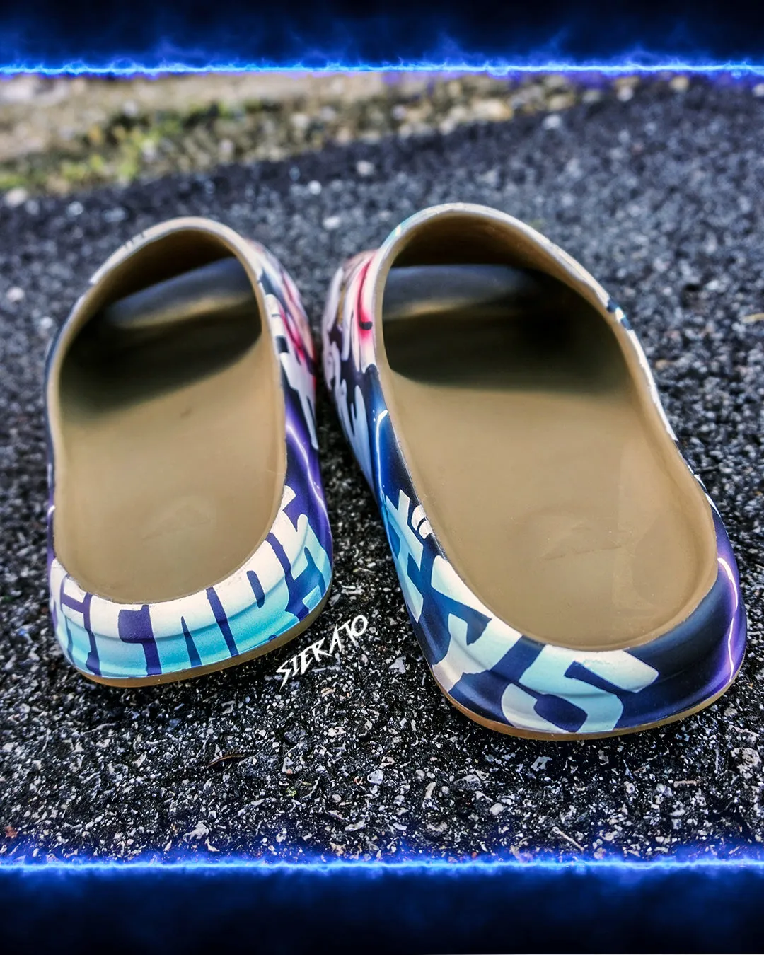 Custom Adidas YZY Slide Core One Piece (Gear 5) by Sierato x Artisan Echelon