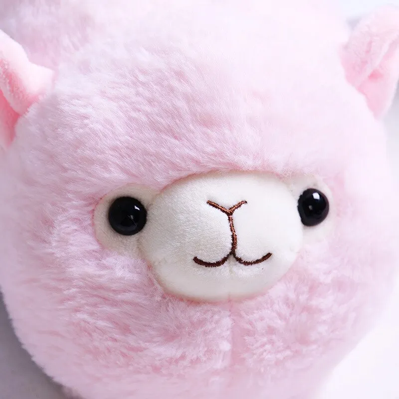 Cute Cartoon Alpaca Home Bedroom Fur Slippers