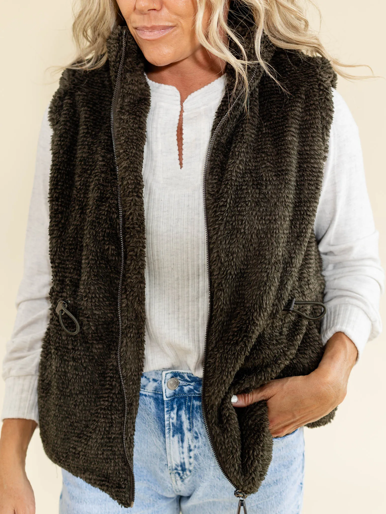 Democracy Cap Sleeve Fur Vest