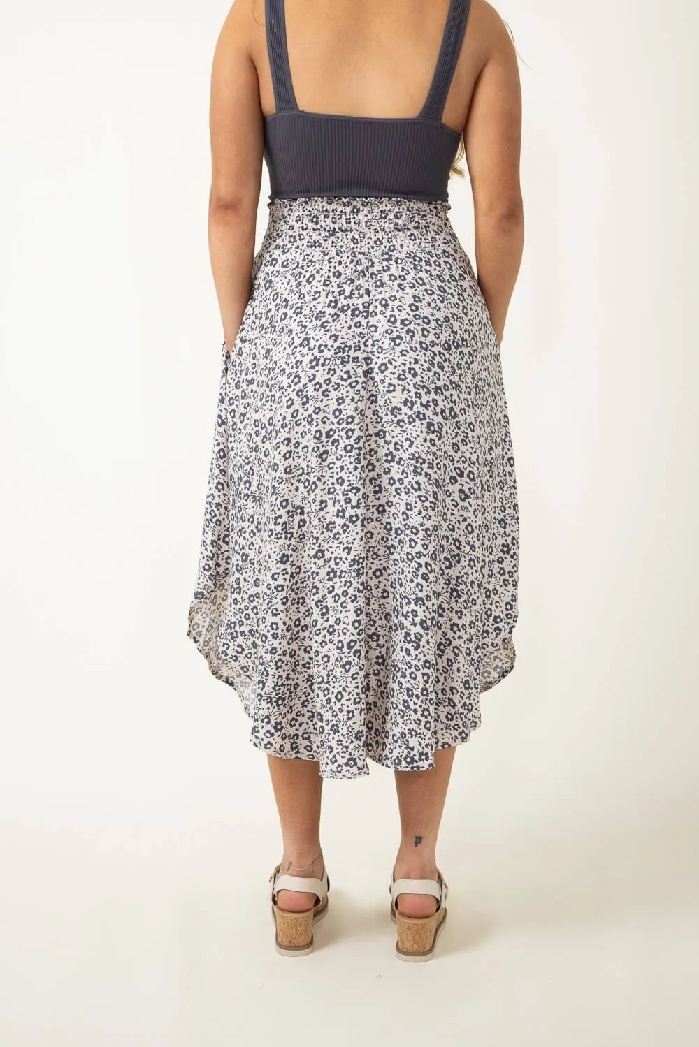 Ditsy Floral Hi-Low Midi Skirt for Women in Sand | NS16762J6-SAND