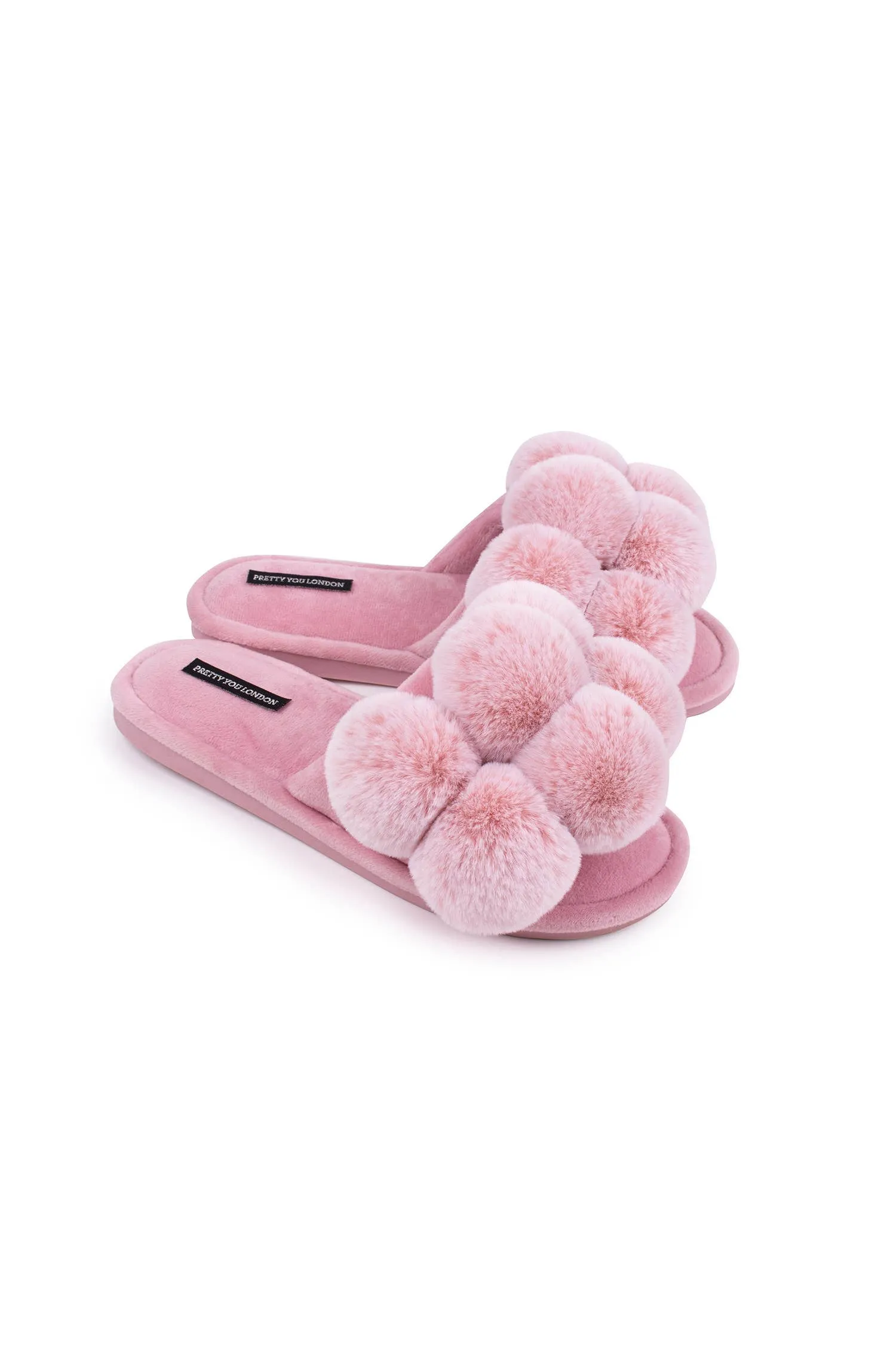 Dolly Pom Pom Slippers in Pink: Pink / M = UK 5-6 / EU 38-39 / US 7-8