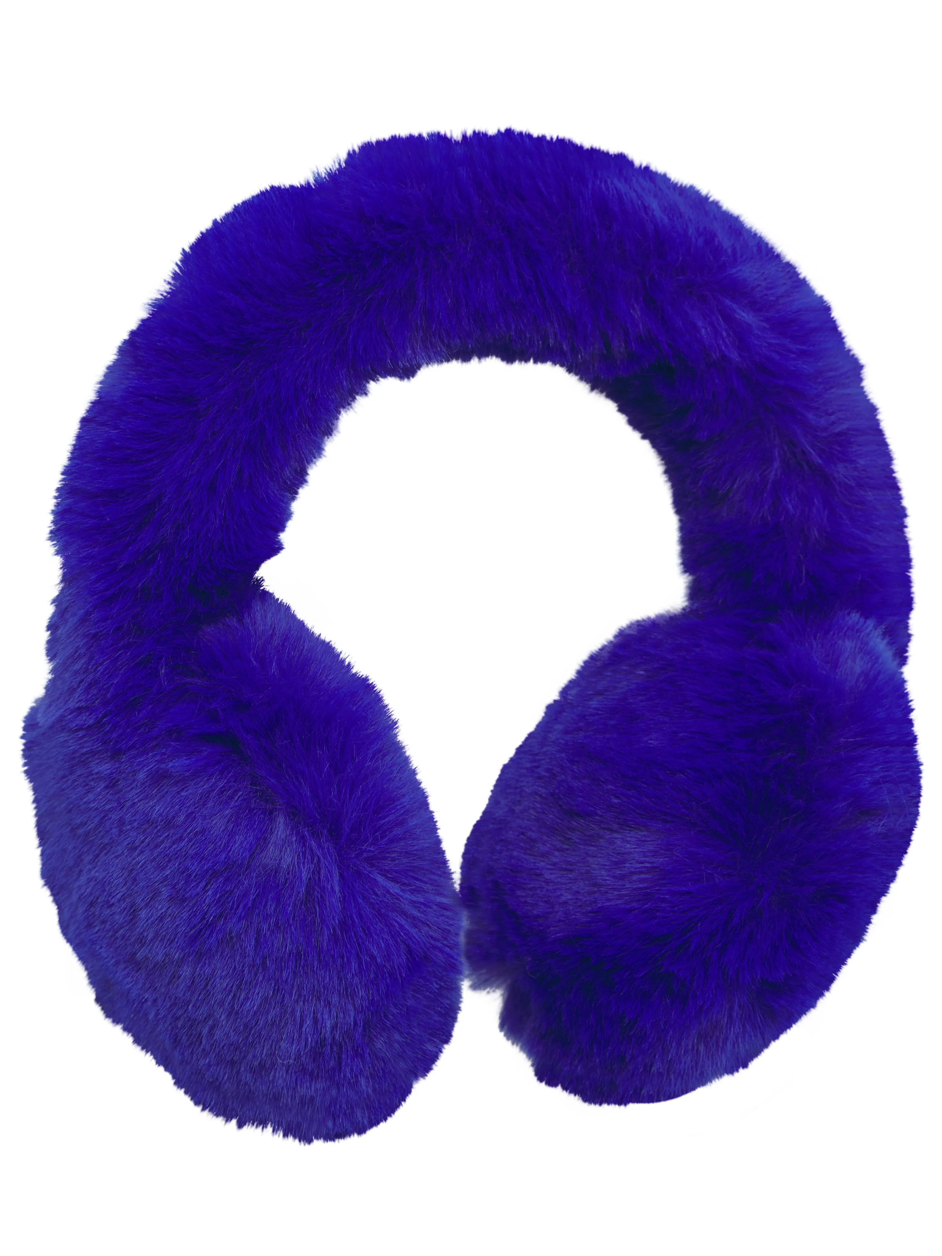 EDIE FAUX FUR EARMUFF-COBALT