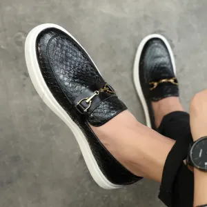 Embossed loafers made from embossed leather
