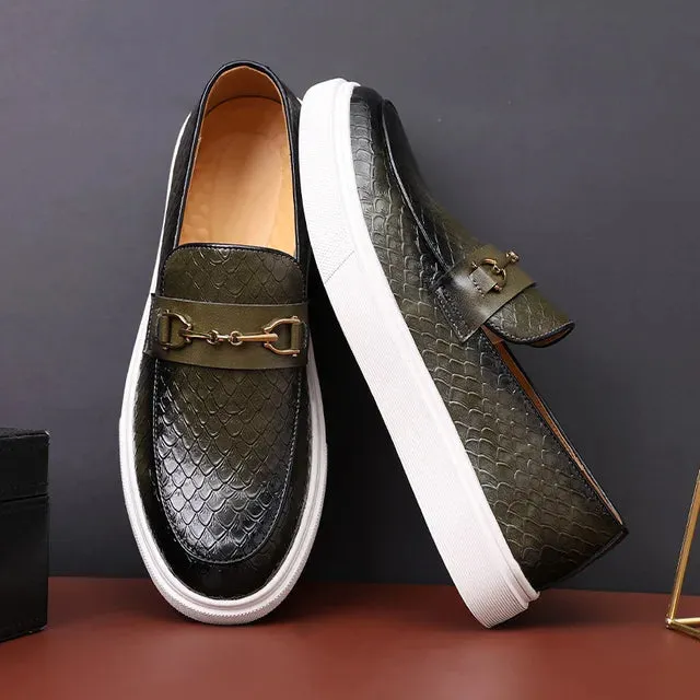 Embossed loafers made from embossed leather