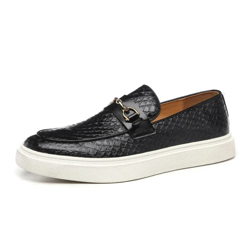 Embossed loafers made from embossed leather