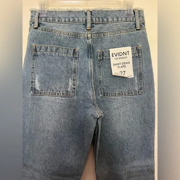 Evidnt Saint-Denis Flare Jeans Size 27 - NWT Distressed Wide Leg