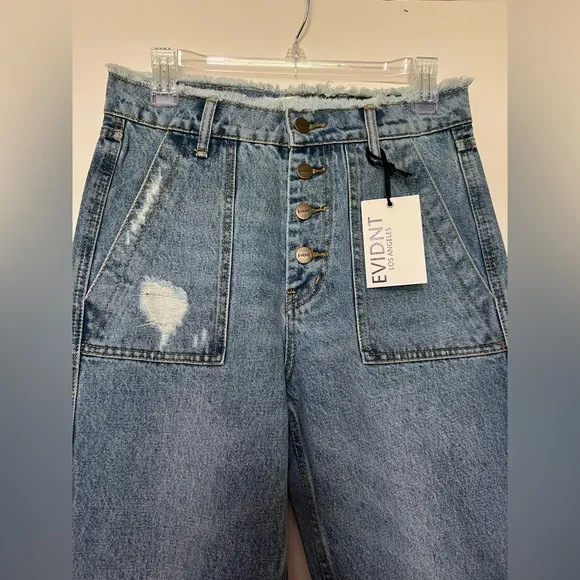 Evidnt Saint-Denis Flare Jeans Size 27 - NWT Distressed Wide Leg