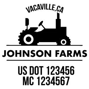 Farm Company Name Truck Decal (USDOT), 2 Pack