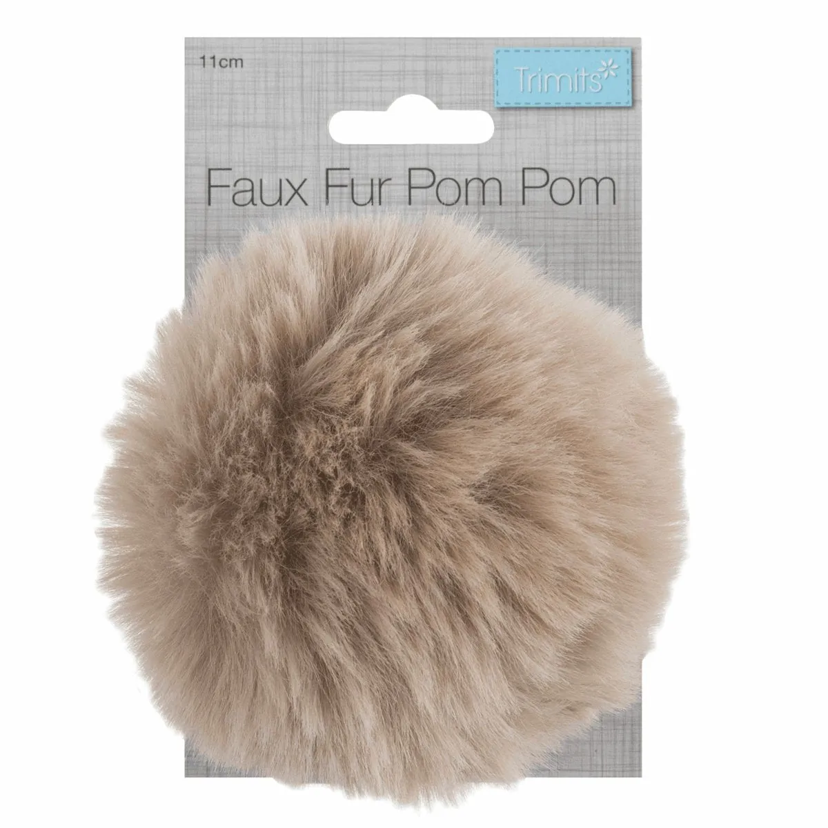 Faux Fur Pom Pom - Large 12cm - Natural