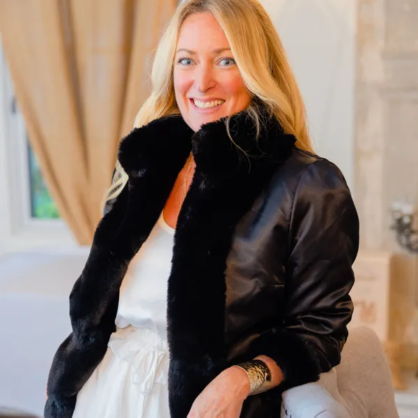 Faux Fur Reversible Blakely Bomber - Black
