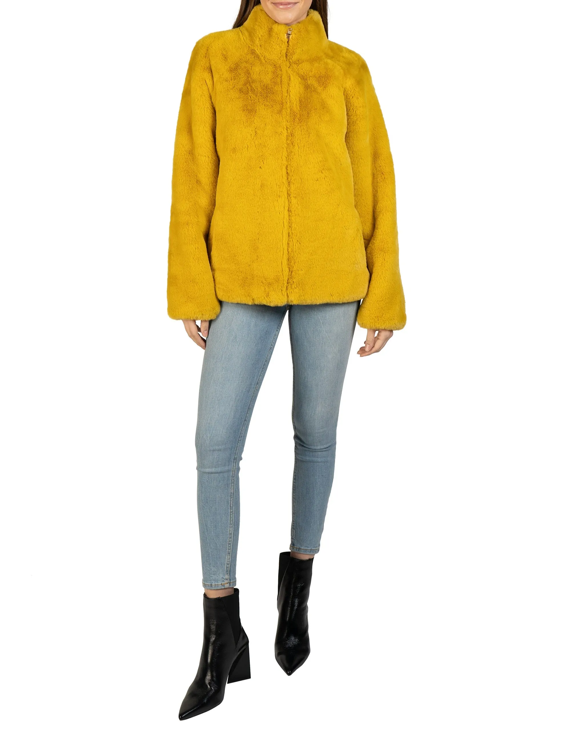 Faux Fur Zippered Jacket