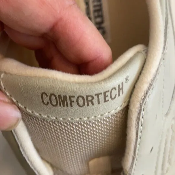 FLORSHEIM DARK CREAM COLORED LEATHER SNEAK…
