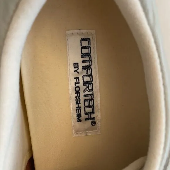 FLORSHEIM DARK CREAM COLORED LEATHER SNEAK…