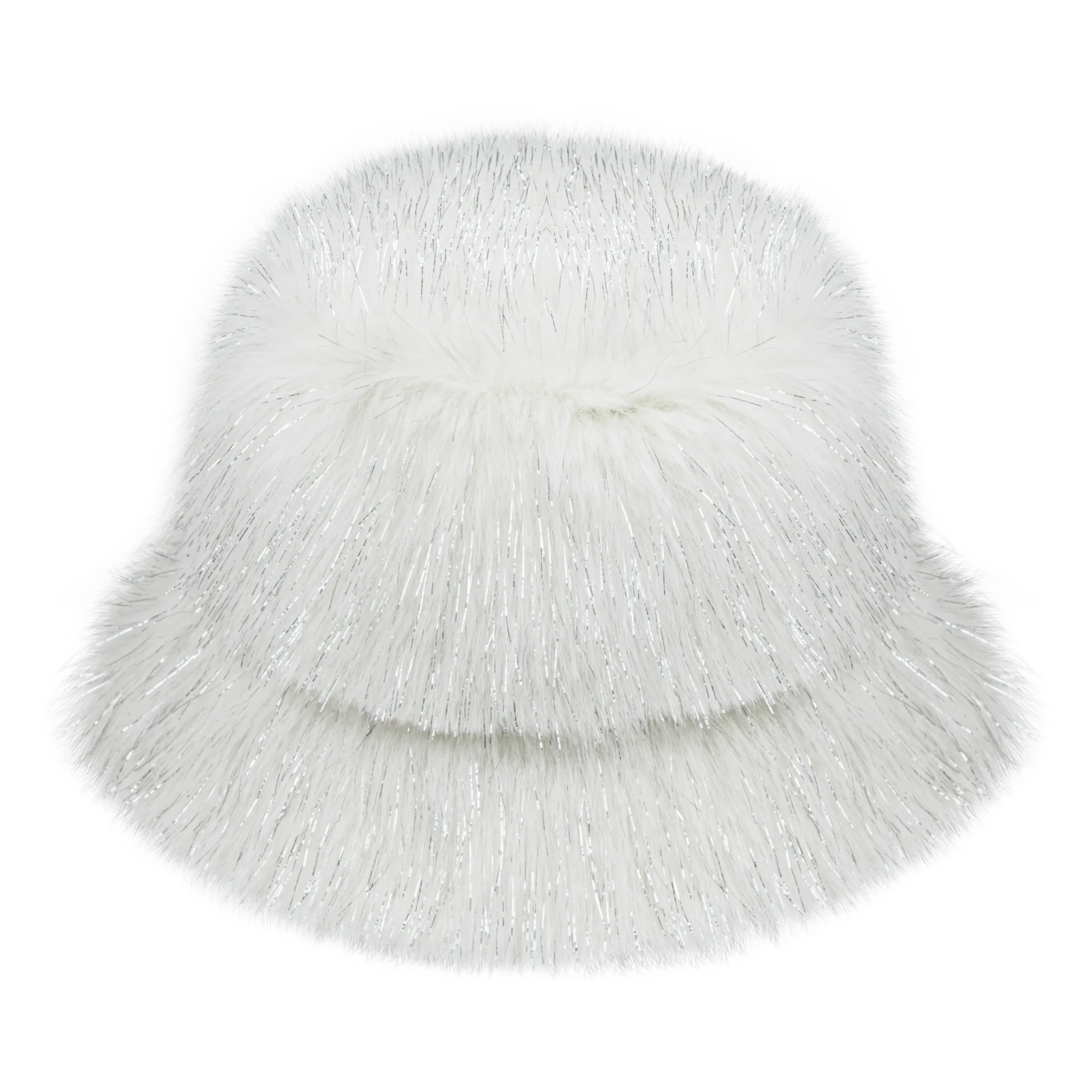 Fur Bucket Hat in Ivory by Jelly Mallow