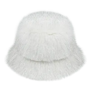 Fur Bucket Hat in Ivory by Jelly Mallow