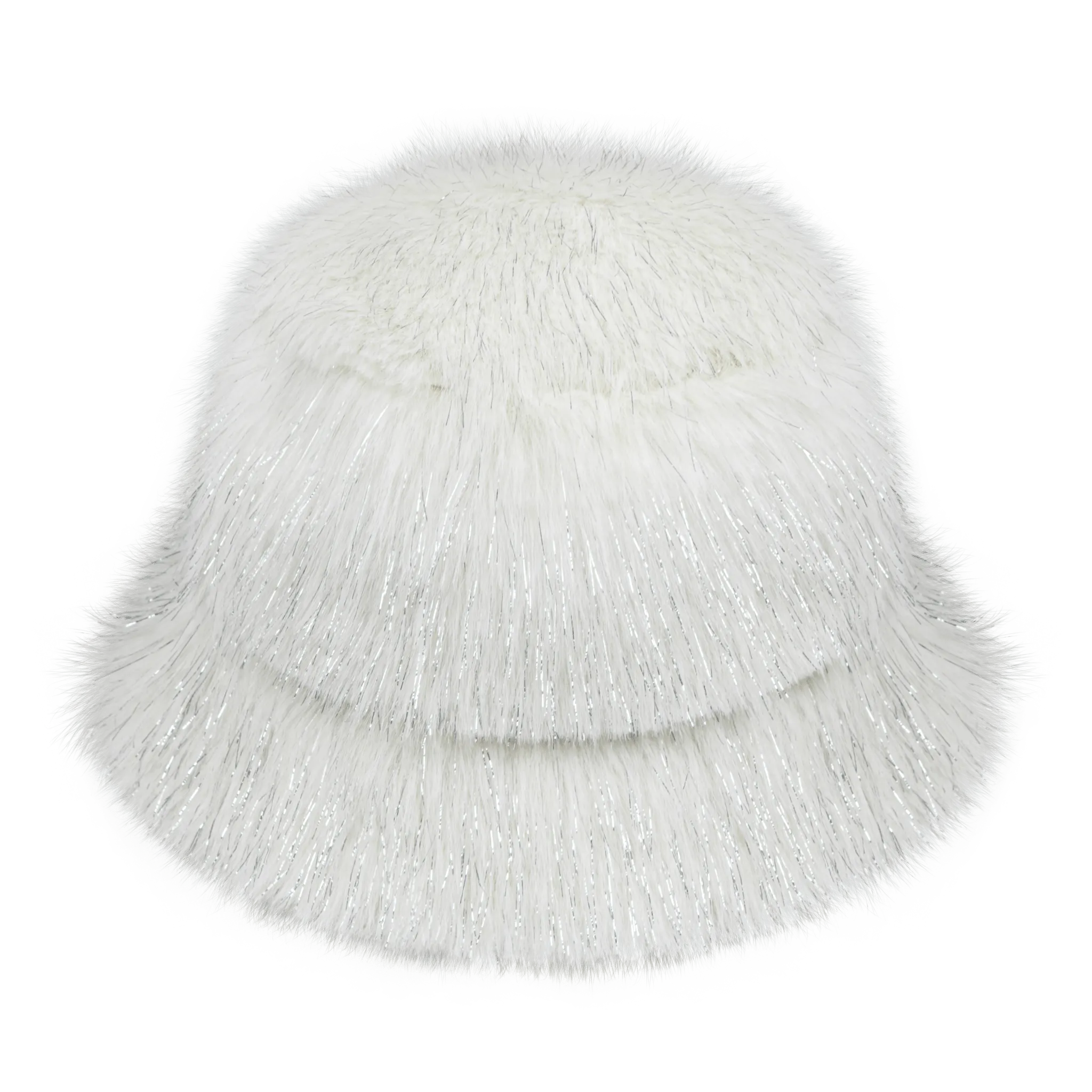 Fur Bucket Hat in Ivory by Jelly Mallow