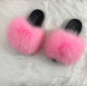 Fur Slides- Pink