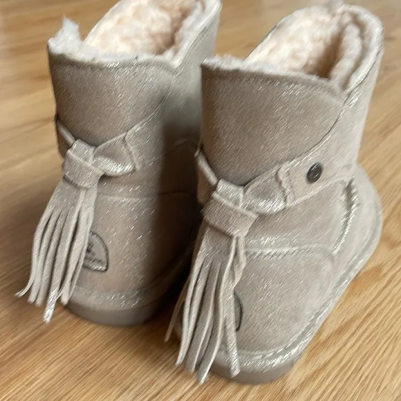 Girls BearPaw Gold Sparkle Boots