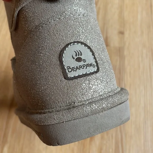 Girls BearPaw Gold Sparkle Boots
